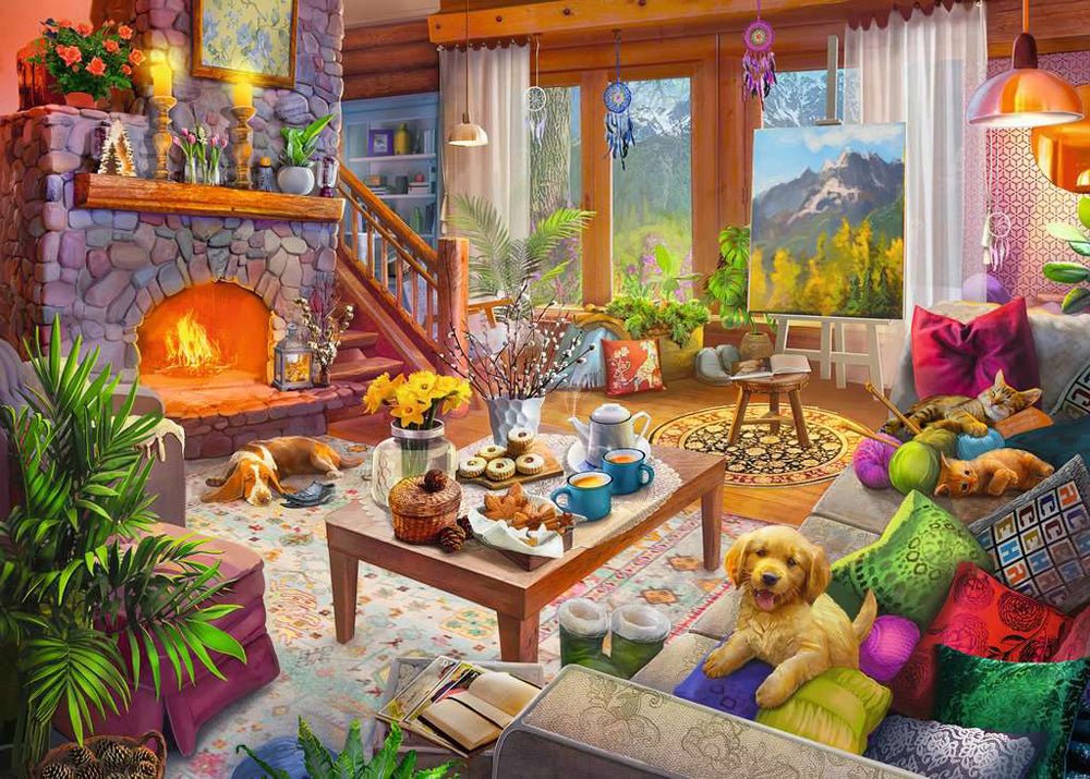 Ravensburger Cozy Cabin 1000 pc Puzzle - Image 2