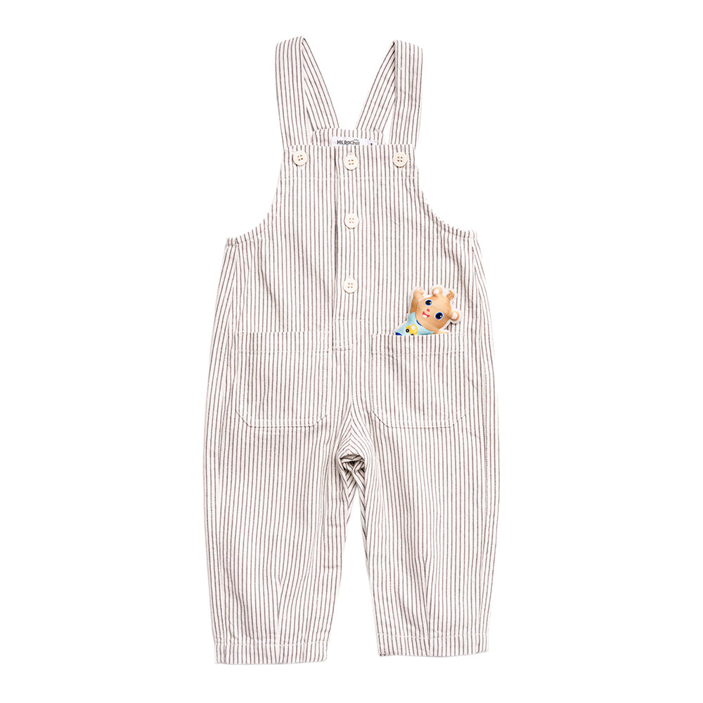 Ms.Rachel Signature Overall - Grey Stripe / 2-3y