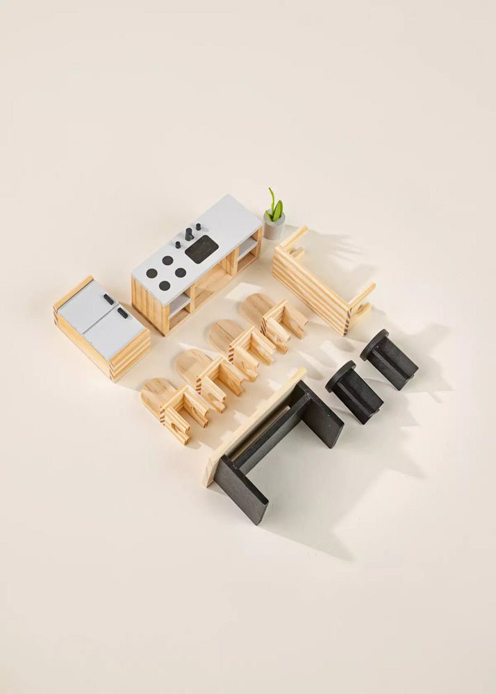 Coco Village Wooden Doll House Kitchen Furniture (12 pcs) - Image 5