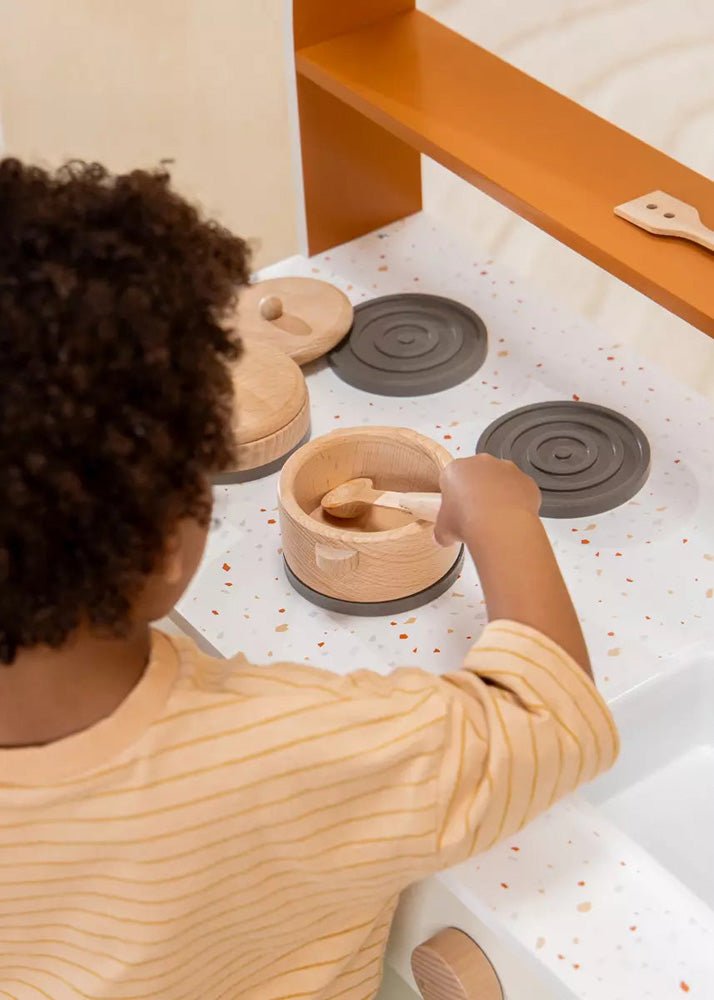 Coco Village Wooden Pots and Pans Playset (6 Pcs) - Image 4