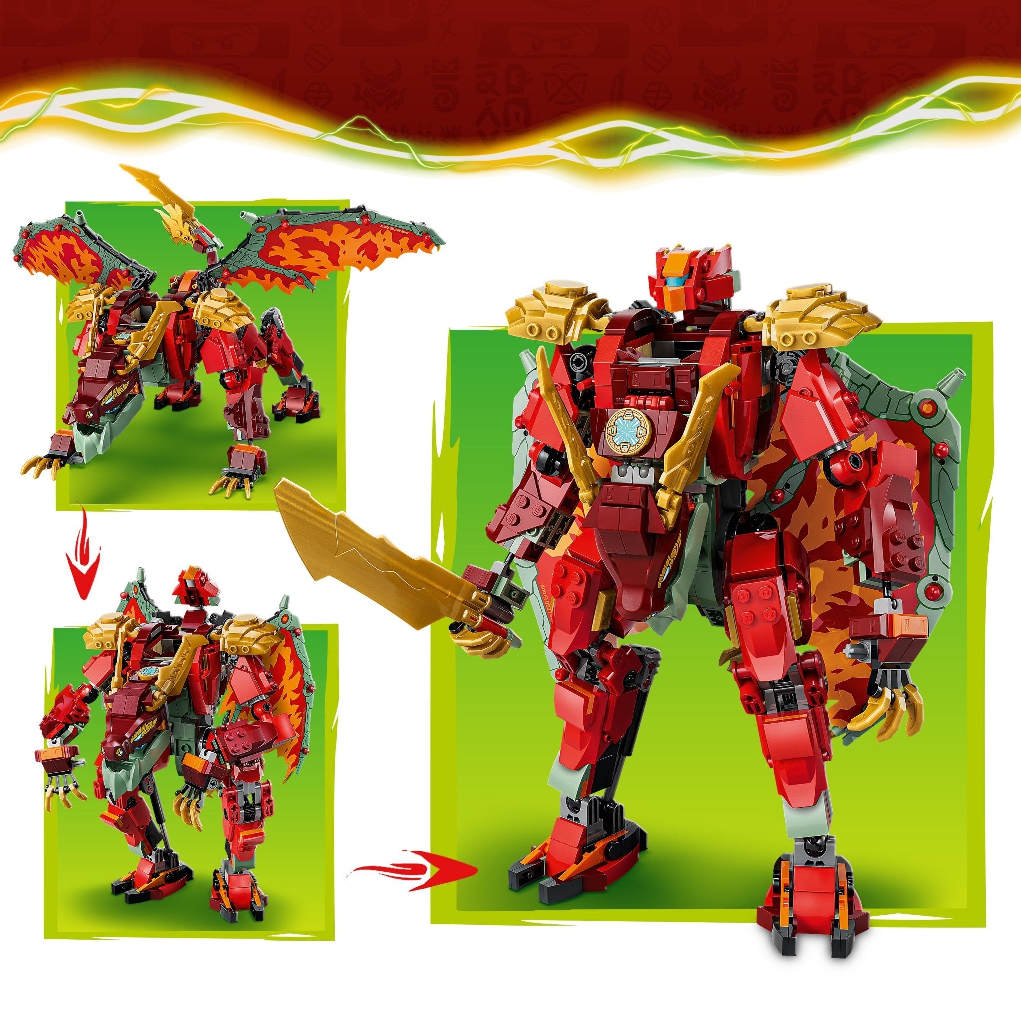 LEGO® NINJAGO Wyldfyre's Transforming Dragon Mech 71868 - Image 4