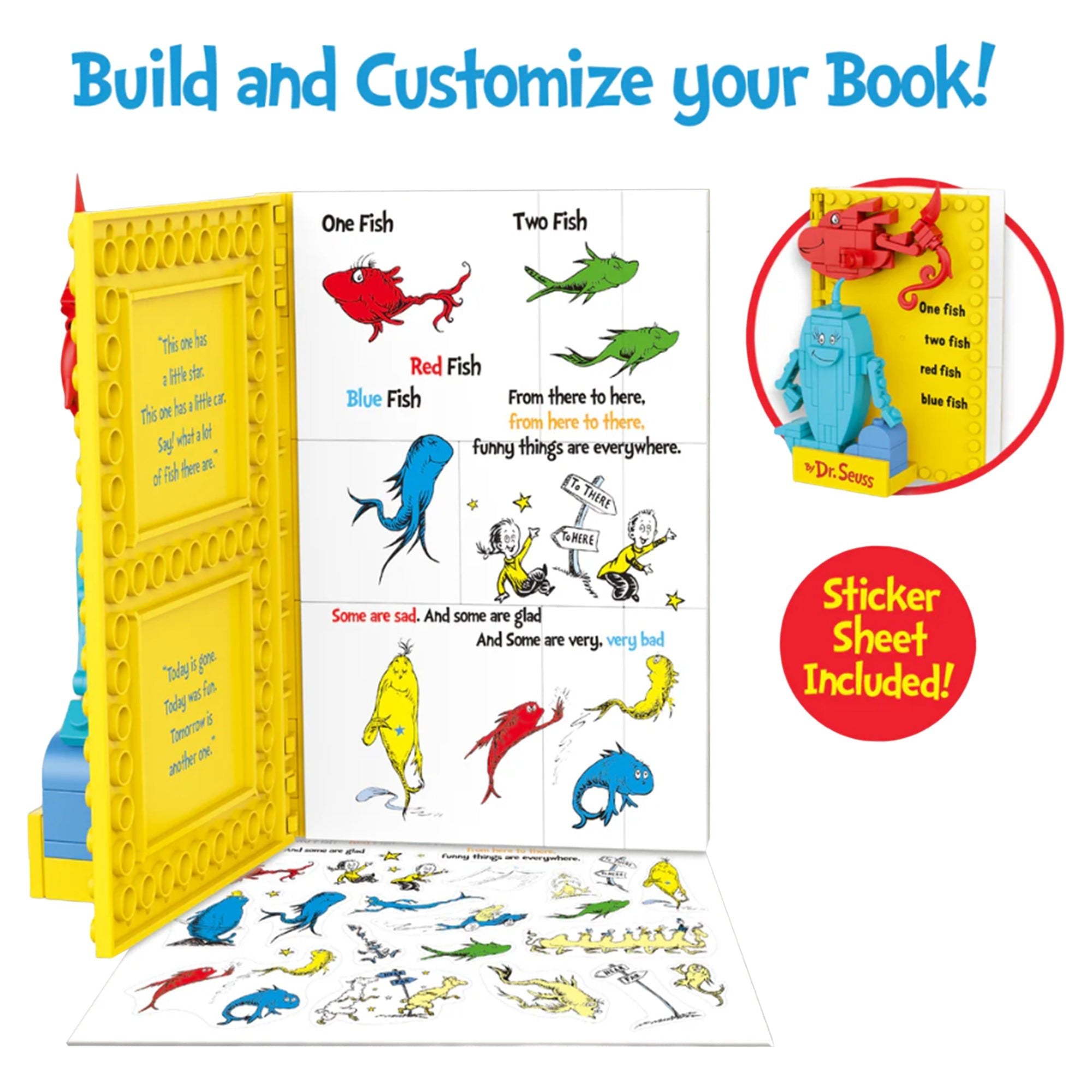 Brick Craft Dr. Suess Build-A-Books: One Fish, Two Fish - 106 Pieces