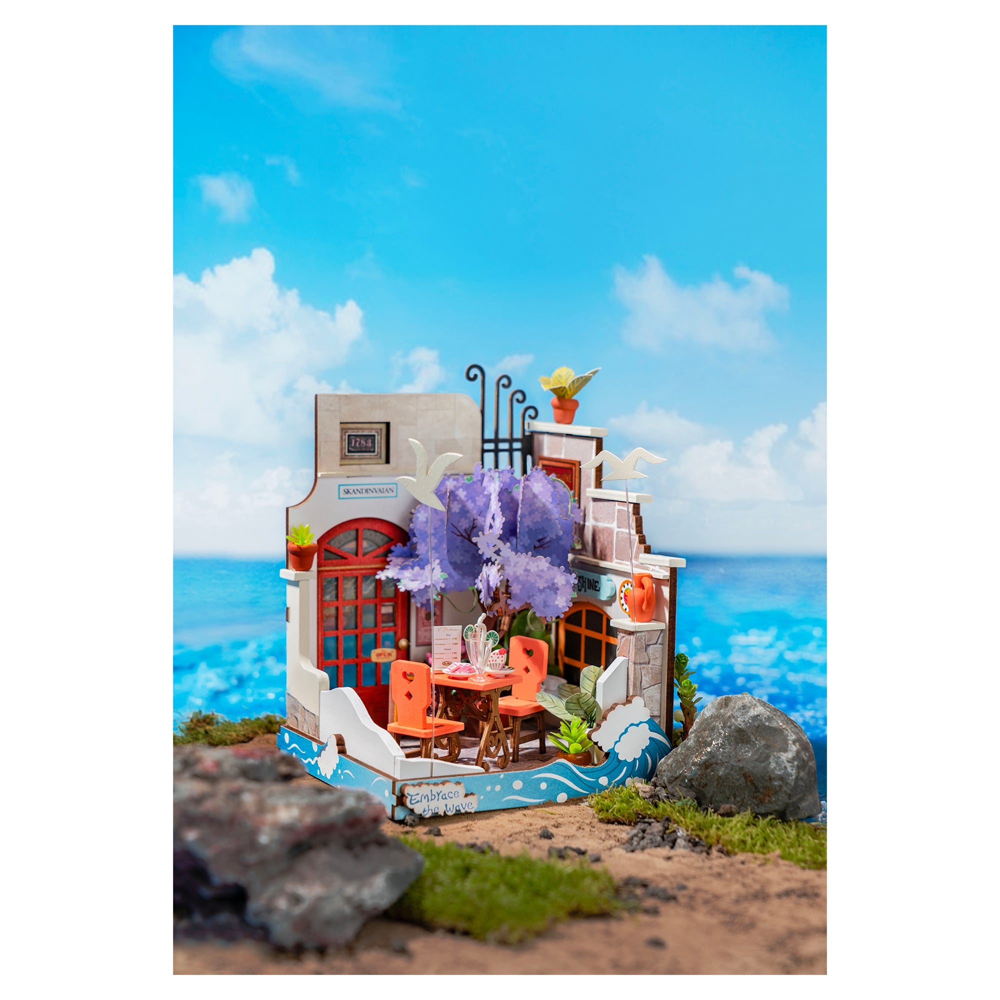 Rolife Sea Holiday Restaurant DIY Miniature House Model Kit - Image 3