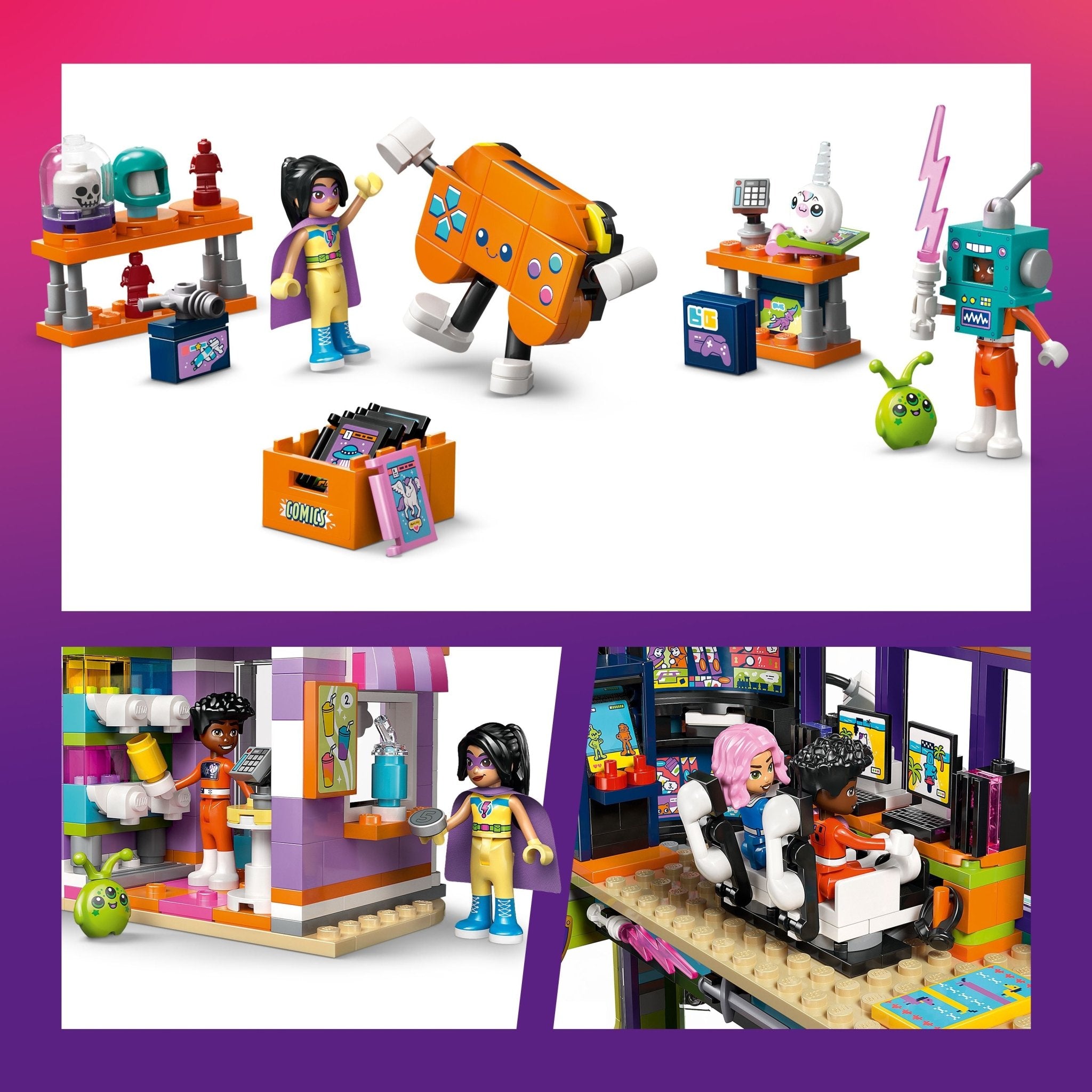 LEGO® Friends LEGO® Comic Book & Game Store 42674 - Image 4
