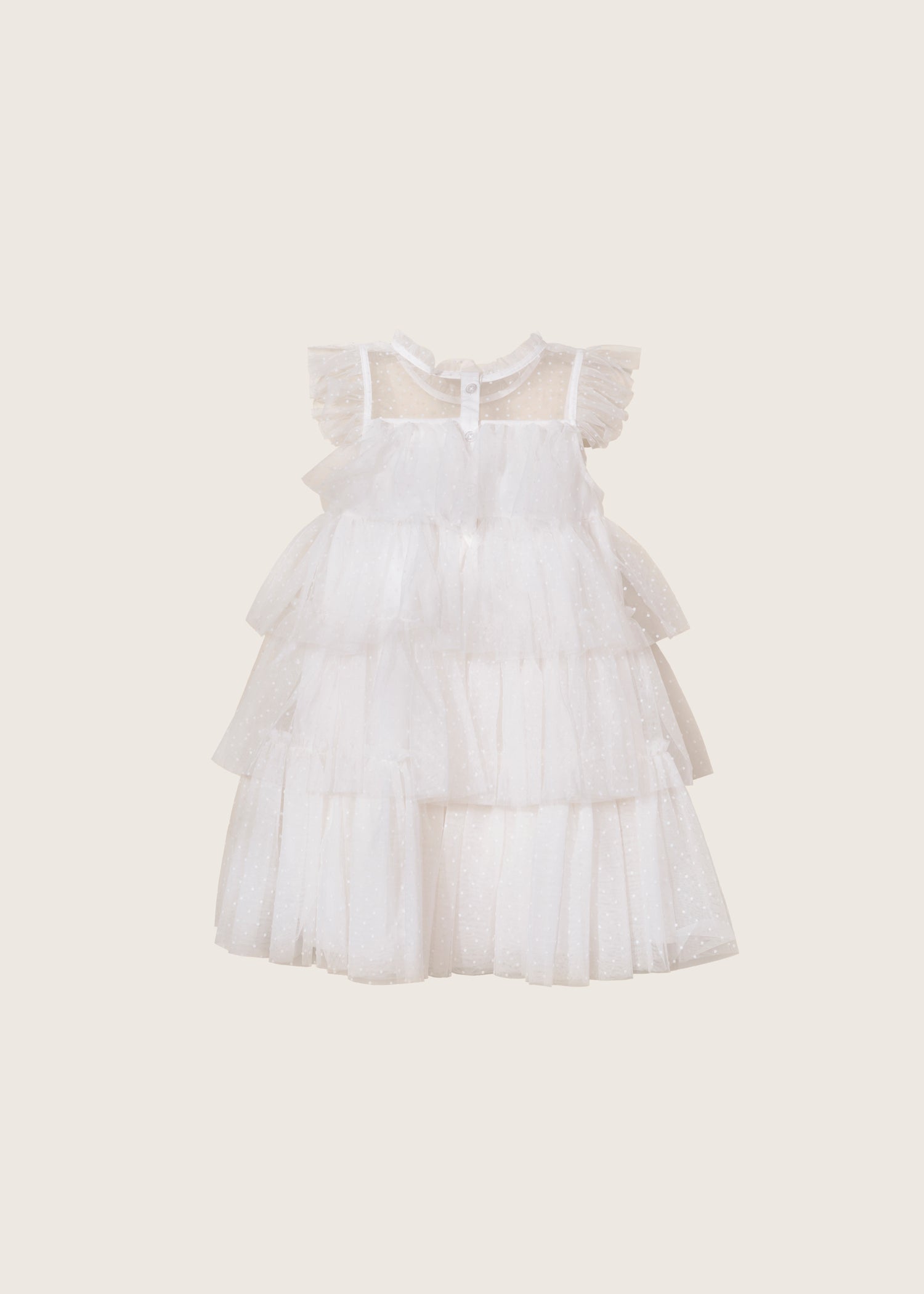 rise little earthling Tiered Dress TGHDR48 - White / 9-12m - Image 3