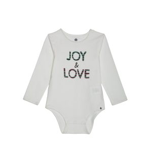 rise little earthling Comfort fit Bodysuit BUFON12 - Antique White Joy & Love / 0-3m