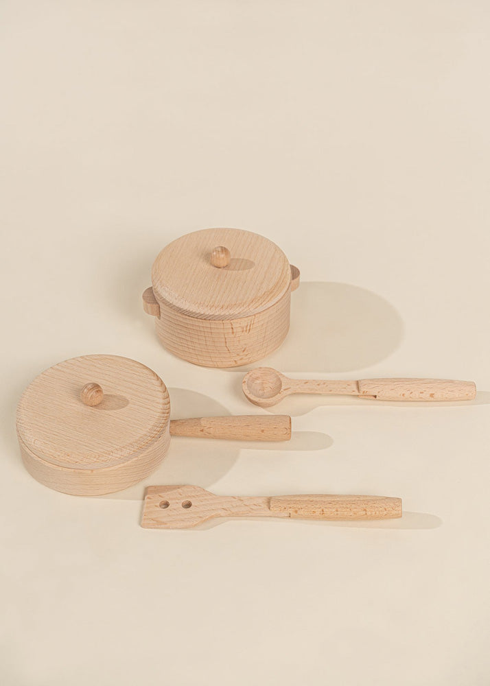 Coco Village Wooden Pots and Pans Playset (6 Pcs) - Image 14