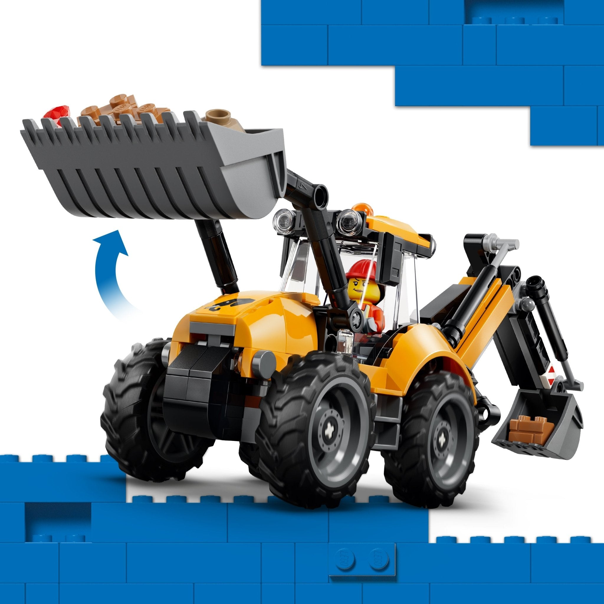 LEGO® City Yellow Backhoe Loader Building Toy 60480 - Image 6