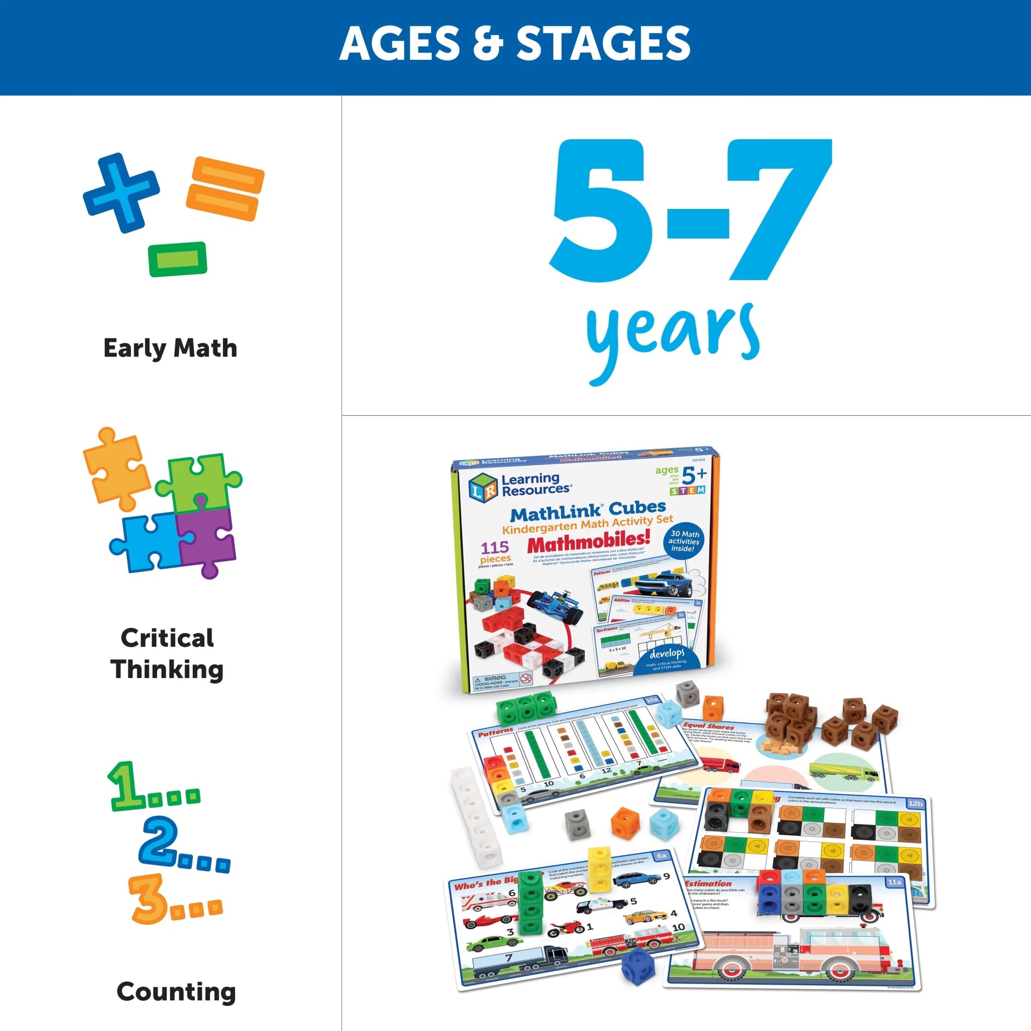 Learning Resources MathLink® Cubes Kindergarten Math Activity Set: Mathmobiles! - Image 5