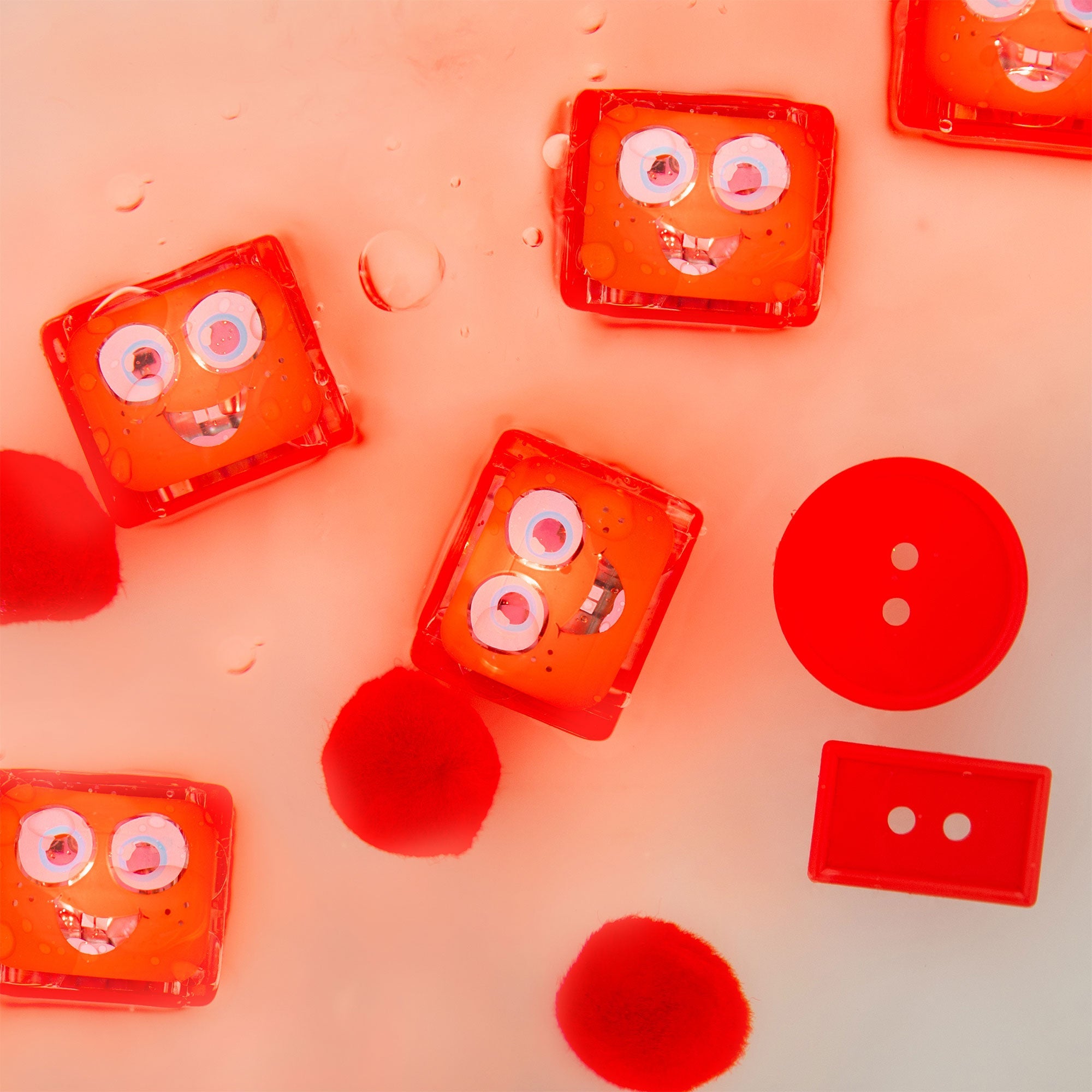Glo Pals - Light Up Cubes 4pk - Sammy - Red - Image 2
