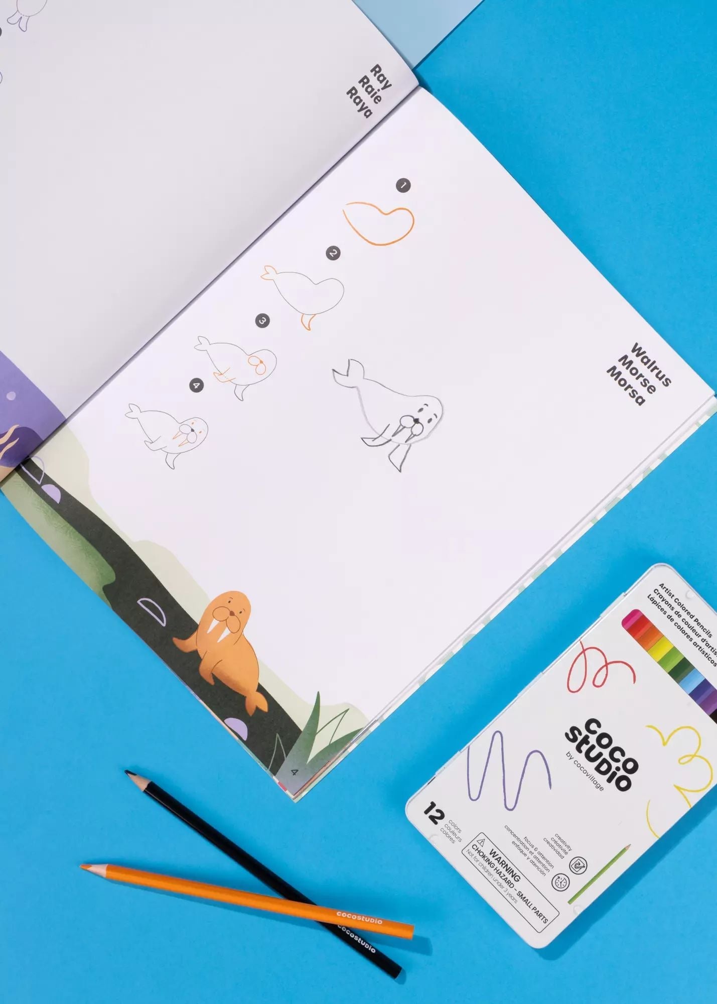 Coco Village Step-by-Step Learning Drawing Book – Under the Sea (20 pages) - Image 2