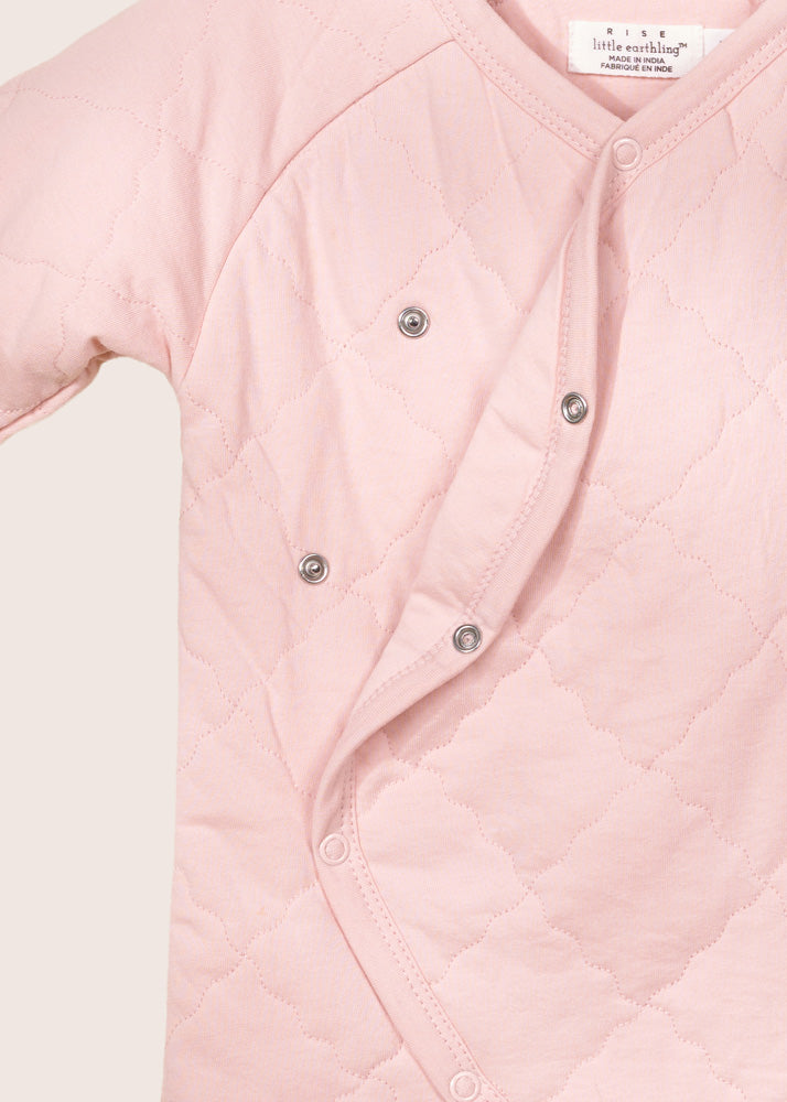 rise little earthling Quilted Wrap Romper - Pink / 9-12m - Image 2