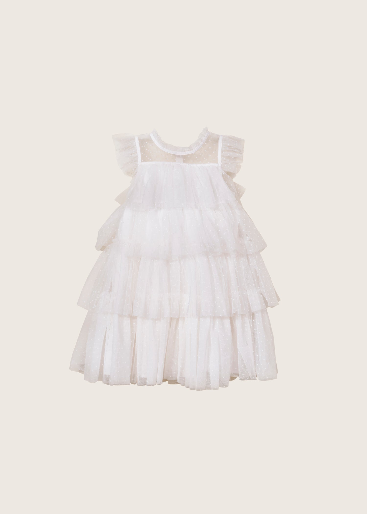 rise little earthling Tiered Dress TGHDR48 - White / 9-12m
