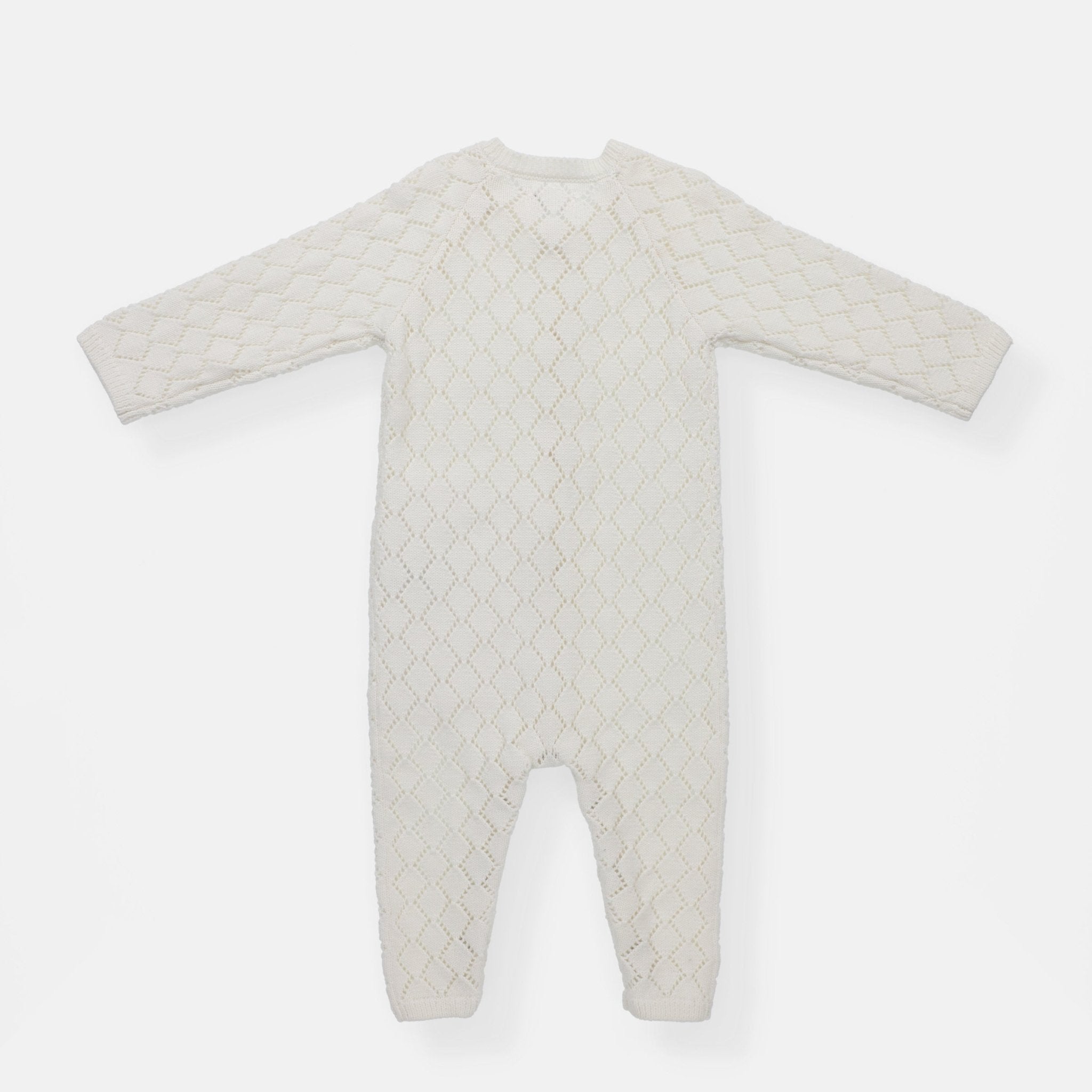 rise little earthling Pointelle Romper - Antique White / 18-24m - Image 4