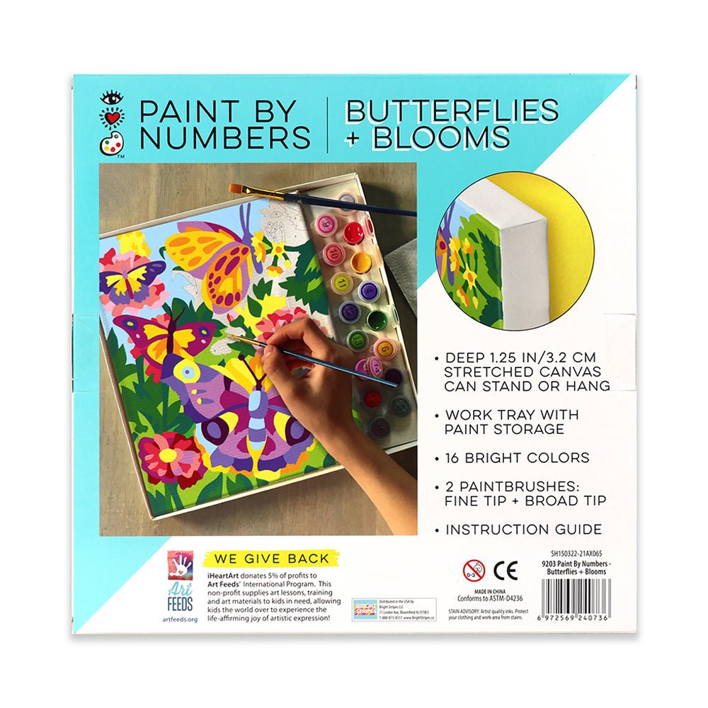 Bright Stripes iHeartArt Paint By Numbers- Butterflies + Blooms - Image 3
