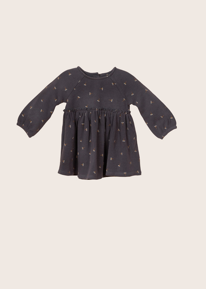 rise little earthling Empire Waist Dress - Obsidian / 0-3m