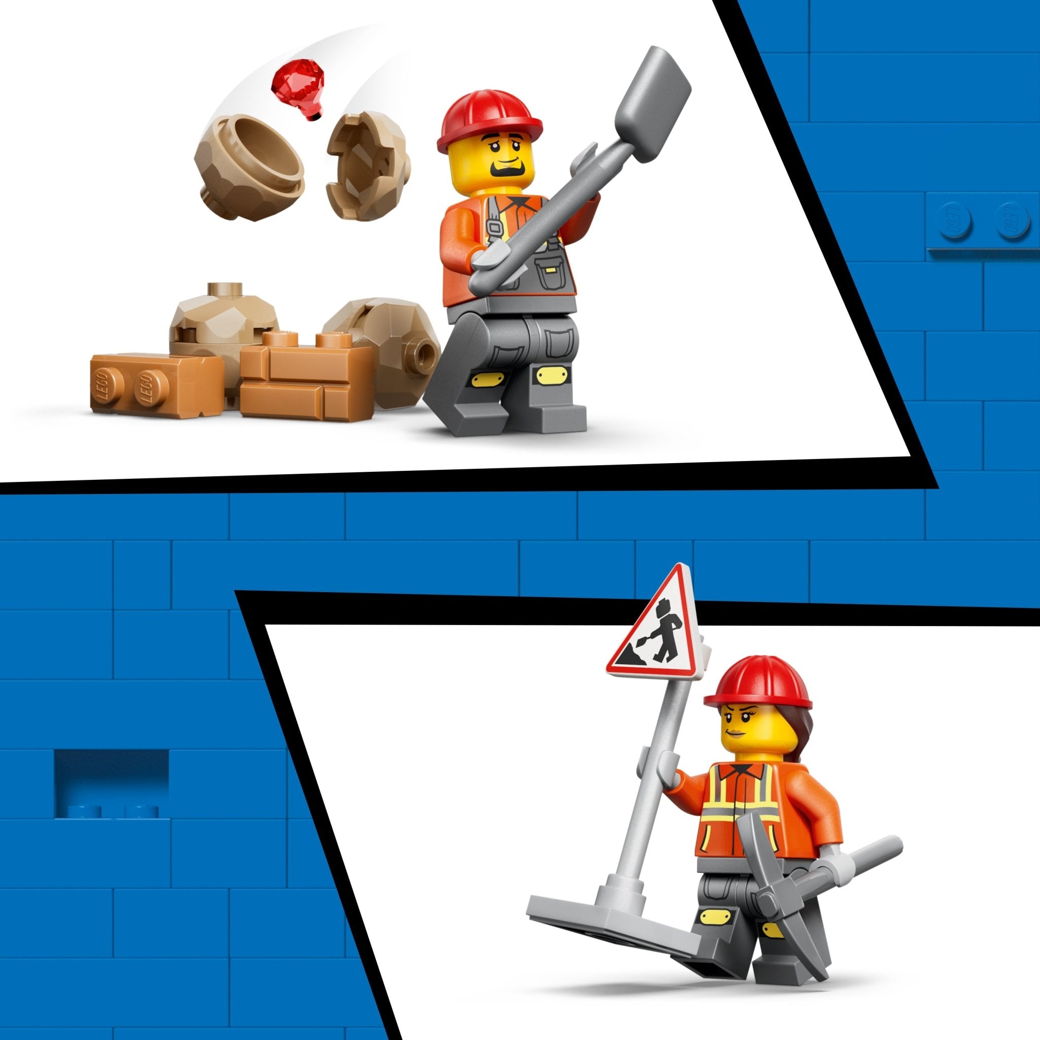 LEGO® City Yellow Backhoe Loader Building Toy 60480 - Image 3