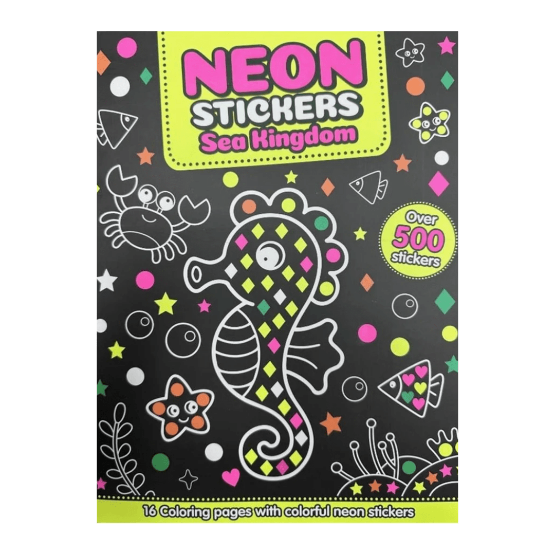 Neon Stickers Colouring Book
