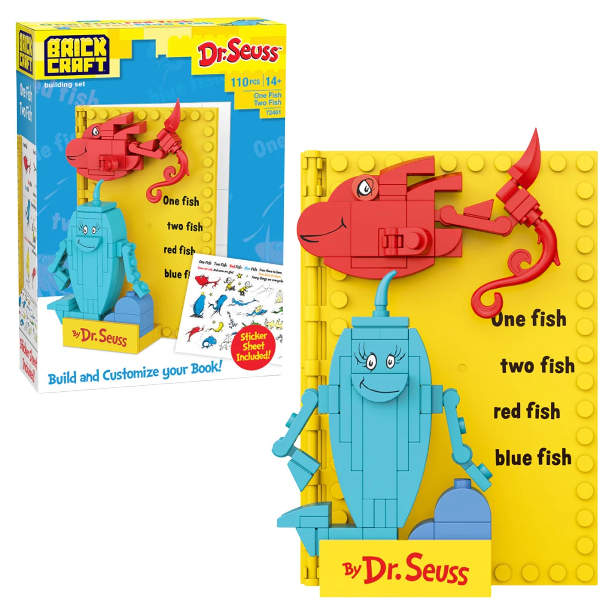 Brick Craft Dr. Suess Build-A-Books: One Fish, Two Fish - 106 Pieces - Image 3