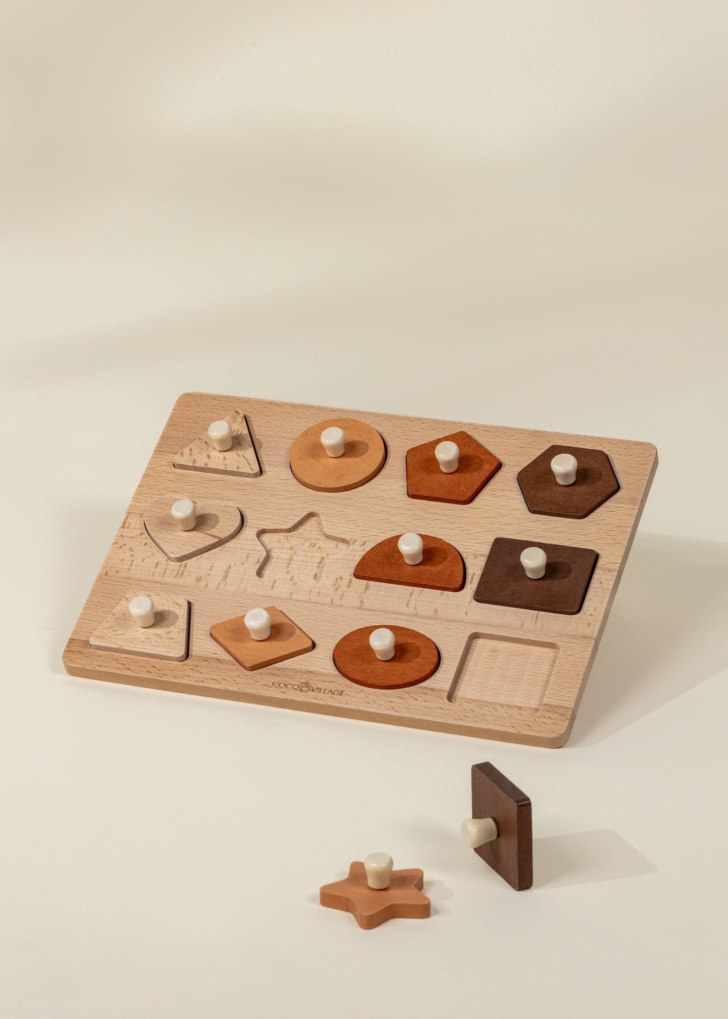Coco Village Wooden Shapes Learning Set - 12 pcs