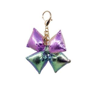 Jane The Brand Iridescent Puffy Bow Bag Charm in Purple
