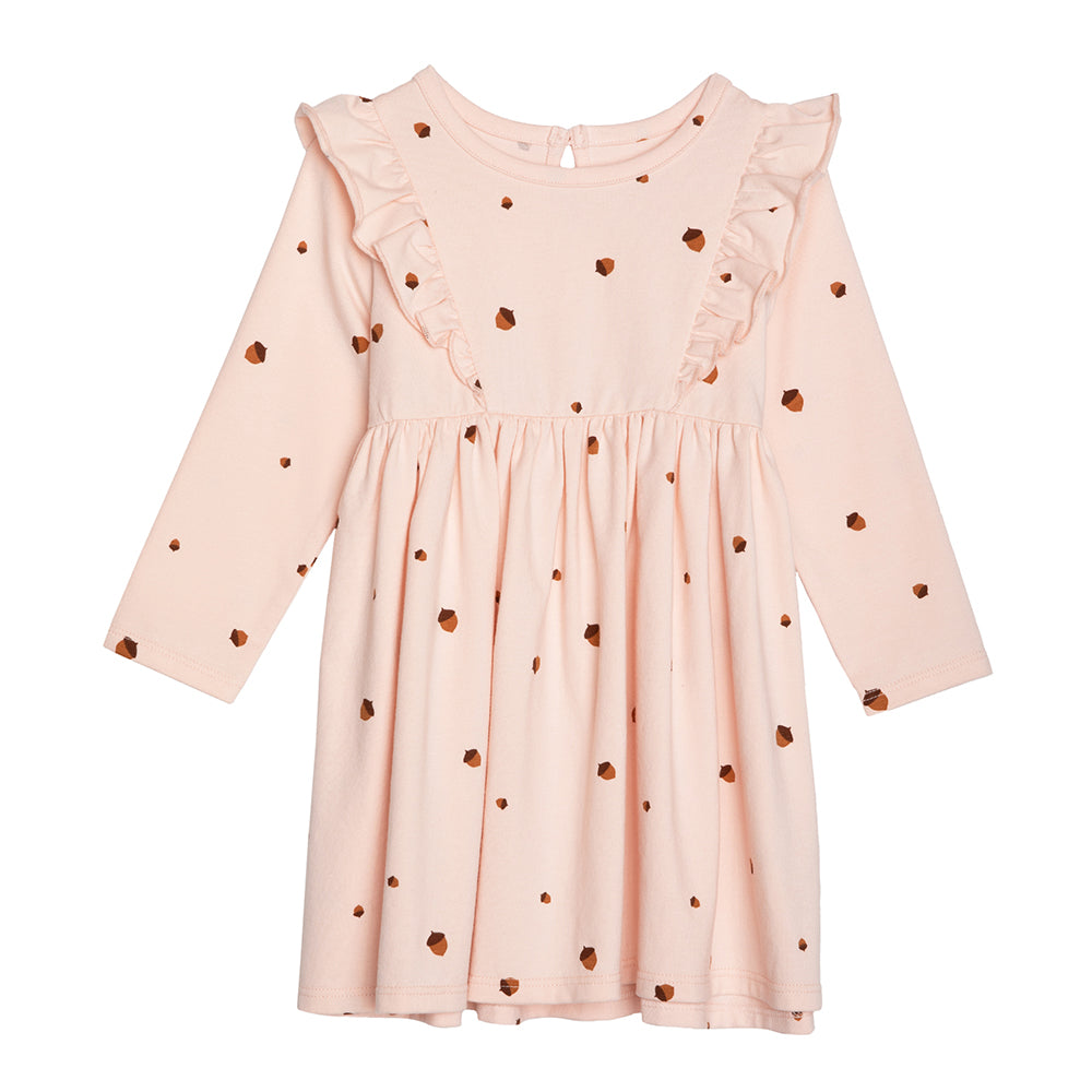 rise little earthling Ruffle Knit Dress BGFDR12 - Rose Nutmeg / 0-3m - Image 4