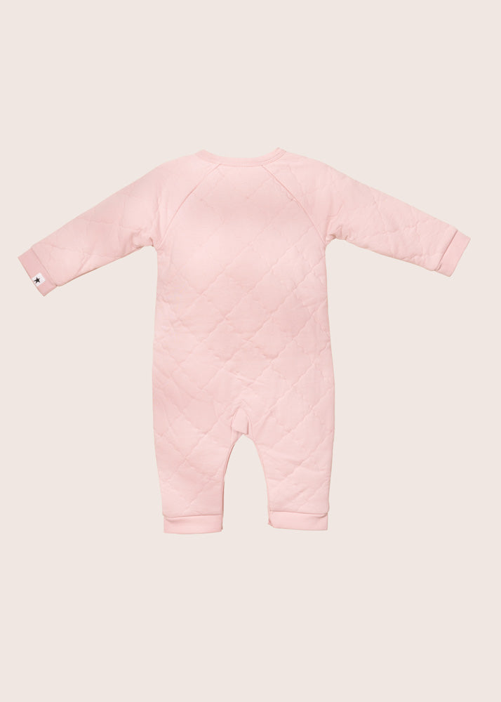 rise little earthling Quilted Wrap Romper - Pink / 9-12m - Image 3