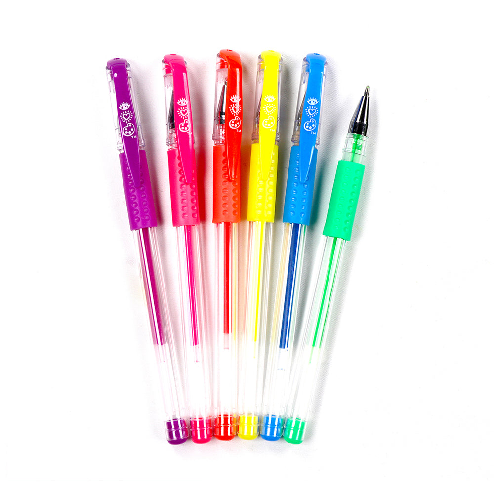 Bright Stripes iHeartArt 6 Neon Gel Pens - Image 7