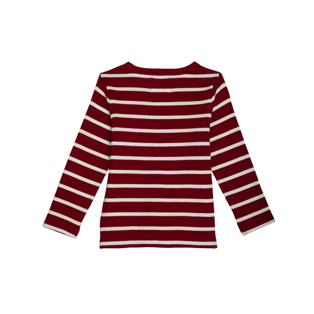 rise little earthling Long Sleeve Waffle T-Shirt - Biking Red / 2-3y - Image 2
