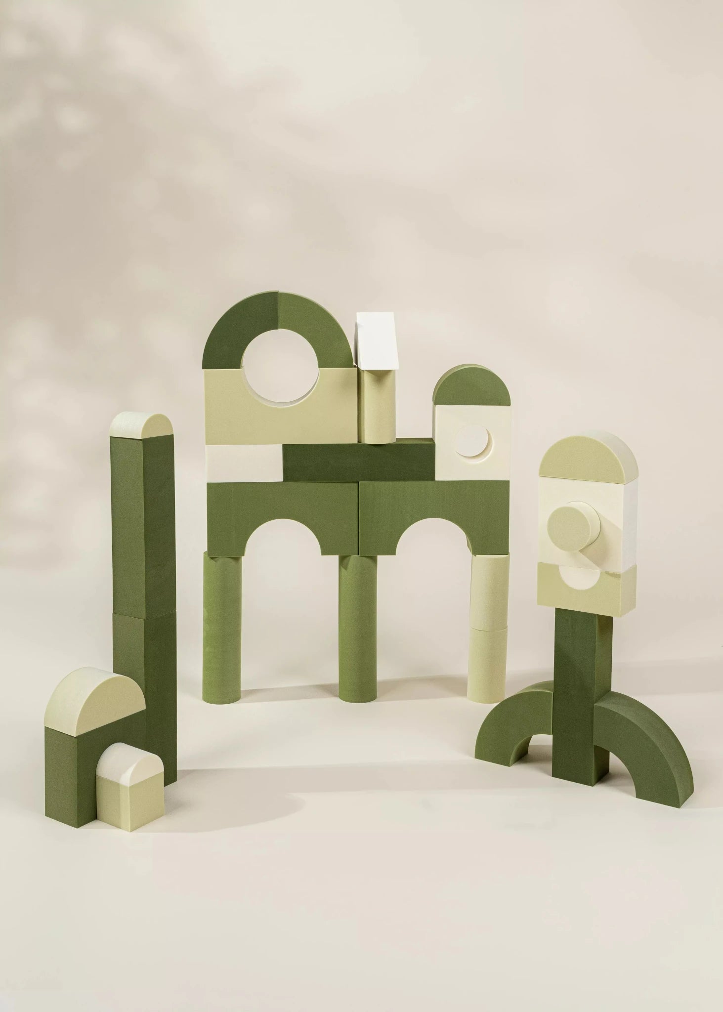 Coco Village EVA Foam Building Blocks Set - Medium (52pcs) Green Combo - Image 2