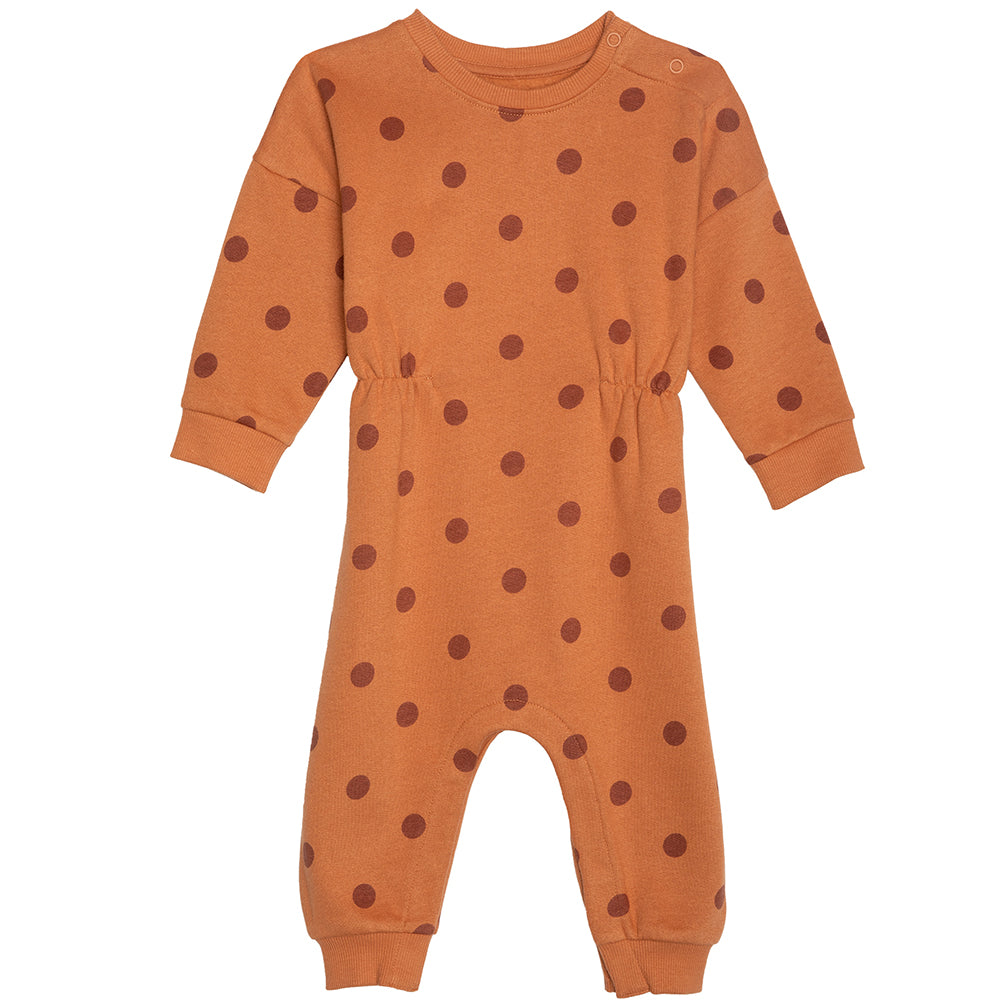rise little earthling Fleece Romper BGFRP04 - Hazel Dots / 18-24m