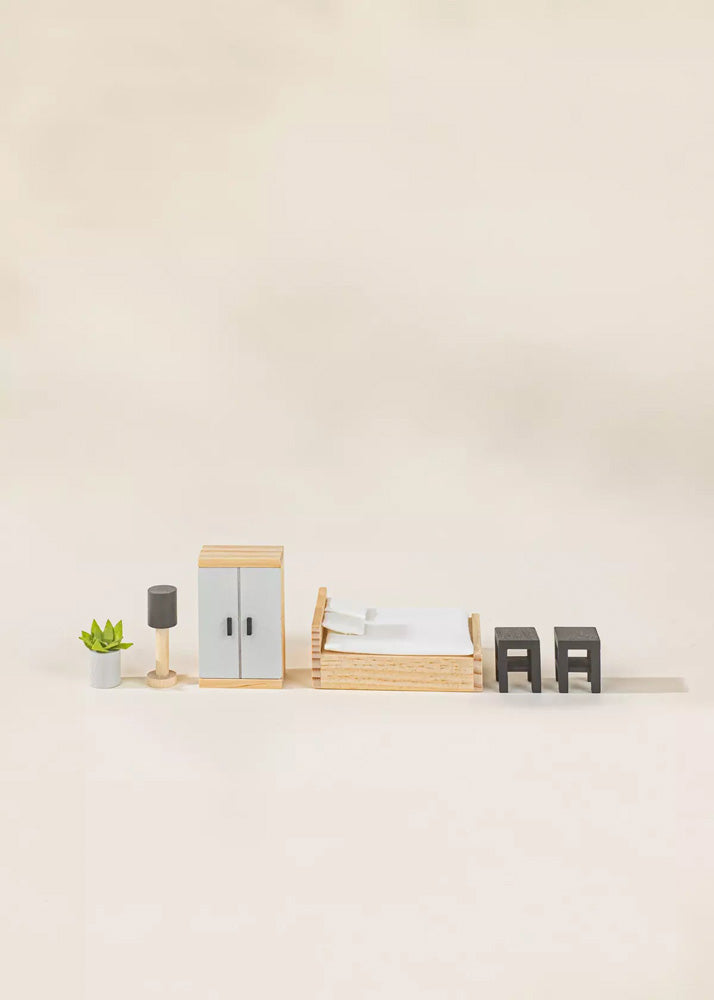 Coco Village Wooden Doll House Master Bedroom Furniture (9 pcs) - Image 14