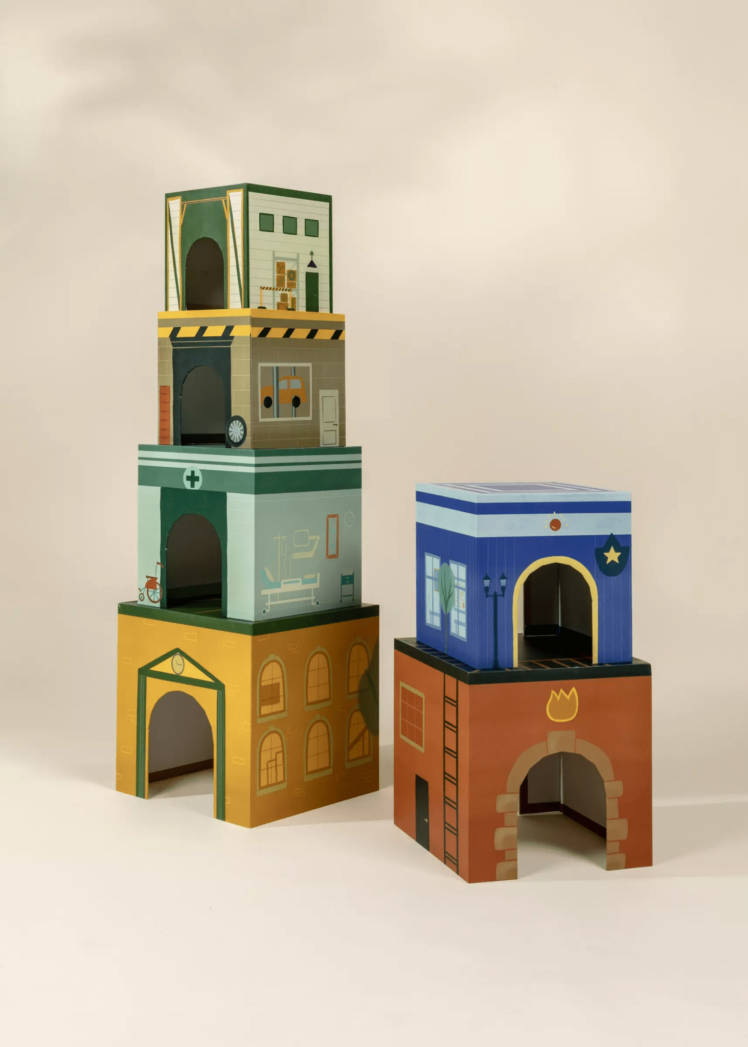 Coco Village Set of 6 Oversized Stacking Boxes - The Buildings - Image 2
