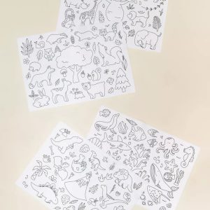 Coco Village Set of 4 Silicone WashableColoringPlacemats&Markrs
