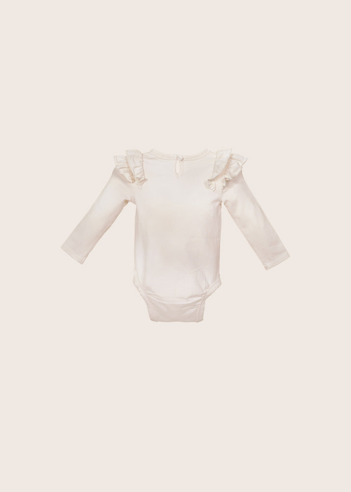 rise little earthling Ruffle Bodysuit - White / 18-24m - Image 3