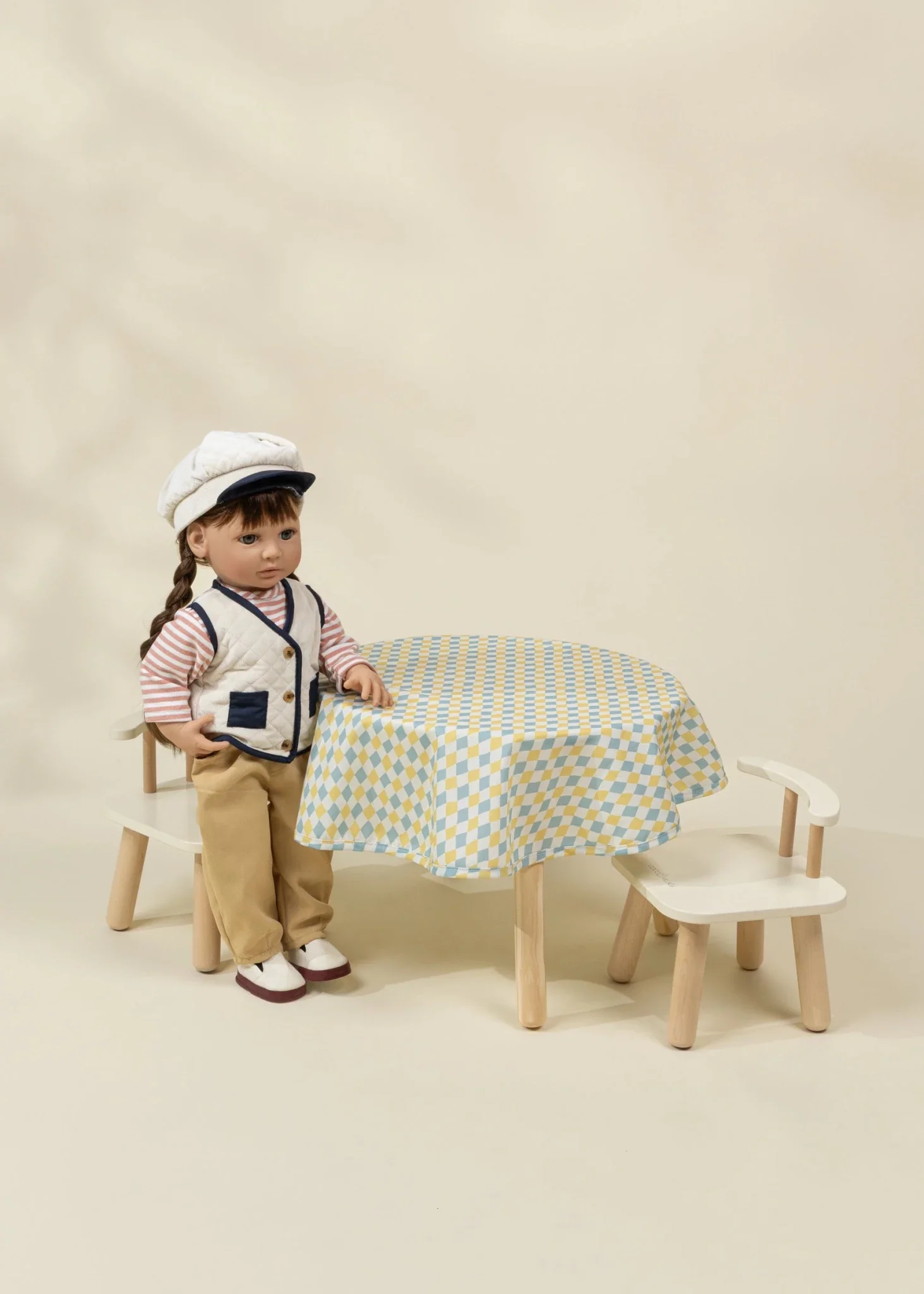 Coco Village Wooden Doll Table & Chairs Set - Image 2