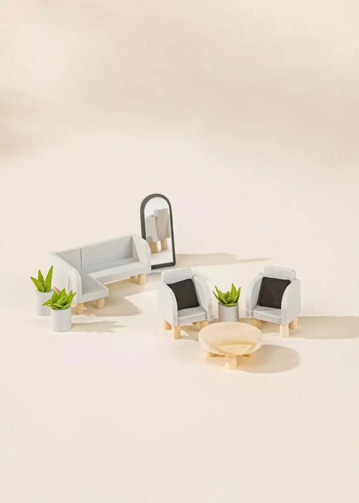 Coco Village Wooden Doll House Living Room Furniture (10pcs)
