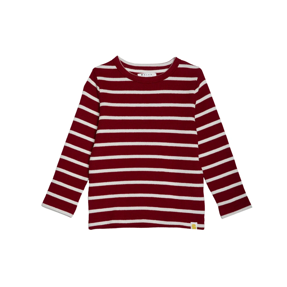 rise little earthling Long Sleeve Waffle T-Shirt - Biking Red / 2-3y - Image 3