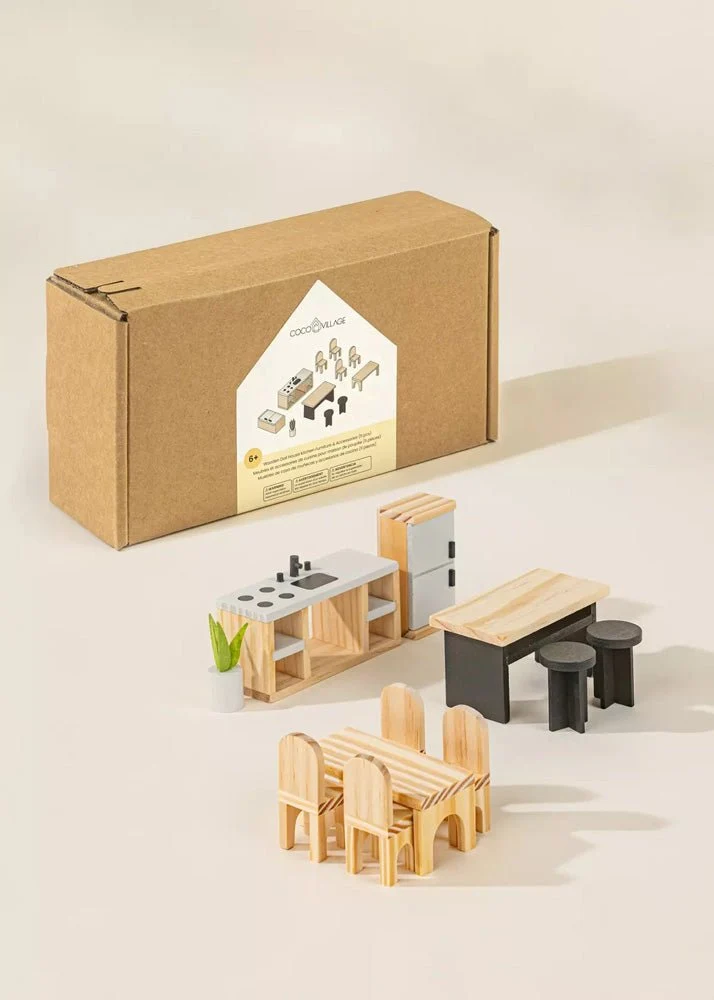 Coco Village Wooden Doll House Kitchen Furniture (12 pcs) - Image 11