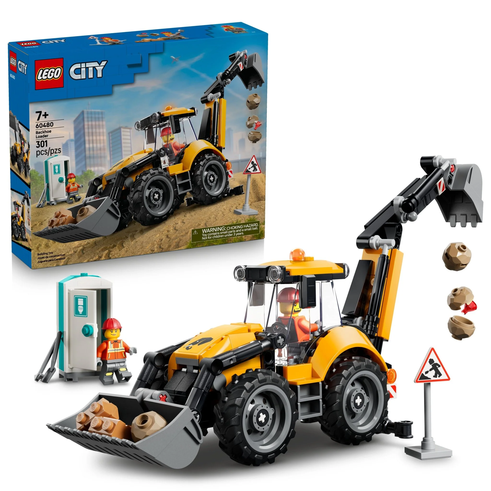 LEGO® City Yellow Backhoe Loader Building Toy 60480