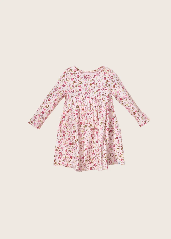 rise little earthling Fleece Swing Dress TGHDR57 - Light Pink All-Over-Print / 12-18m