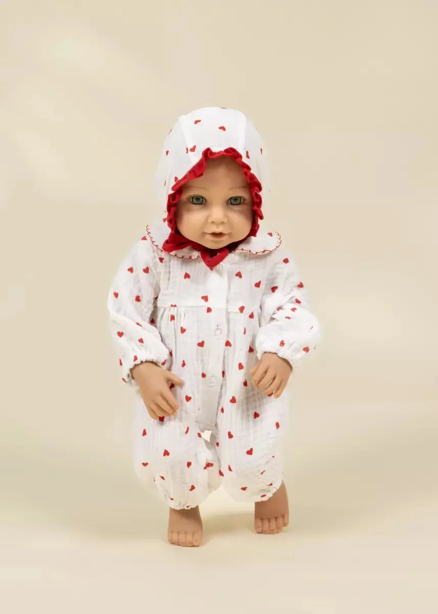 Coco Village Coco Baby 18" Baby Play Doll Clothing Set – Heart Pajamas - Image 2