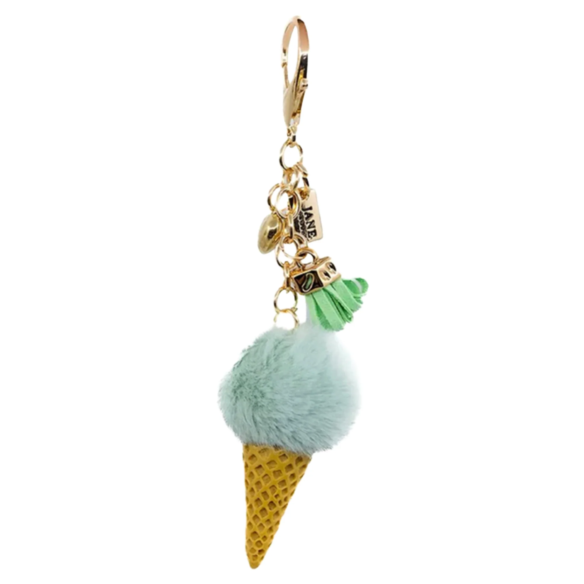 Jane The Brand Plush Ice Cream Bag Charm in Pistachio - Image 2