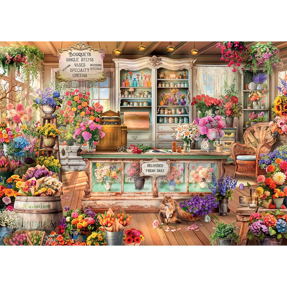 Ravensburger All Seasons Flower Shop 1000 Pc Puzzle - Image 6