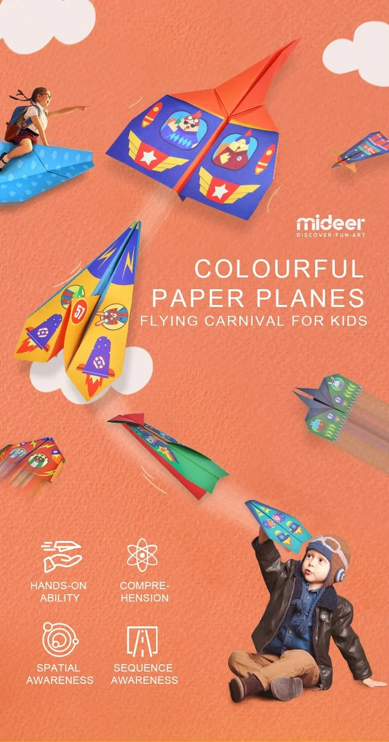 Mideer Origami Kit for Kids - Paper Planes - Image 4