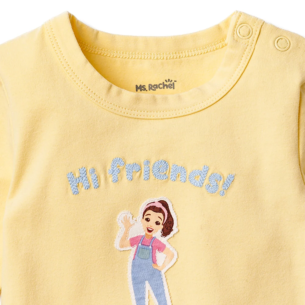 Ms.Rachel Long Sleeve Bodysuit - White/Red / 0-3m - Image 9