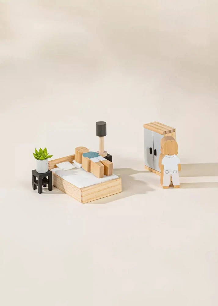 Coco Village Wooden Doll House Master Bedroom Furniture (9 pcs) - Image 2