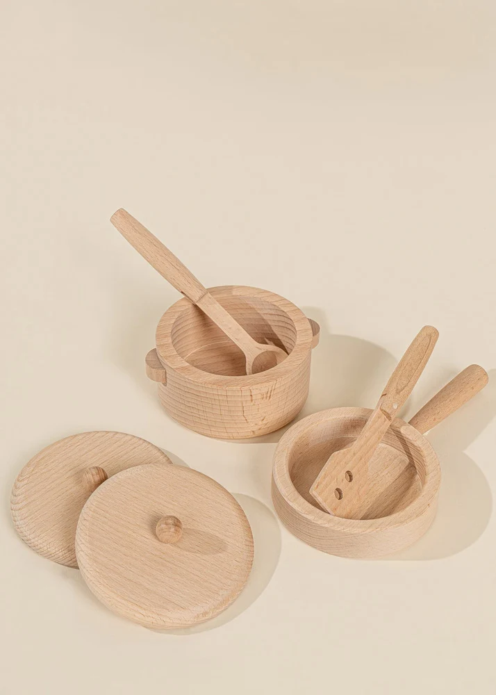Coco Village Wooden Pots and Pans Playset (6 Pcs) - Image 12