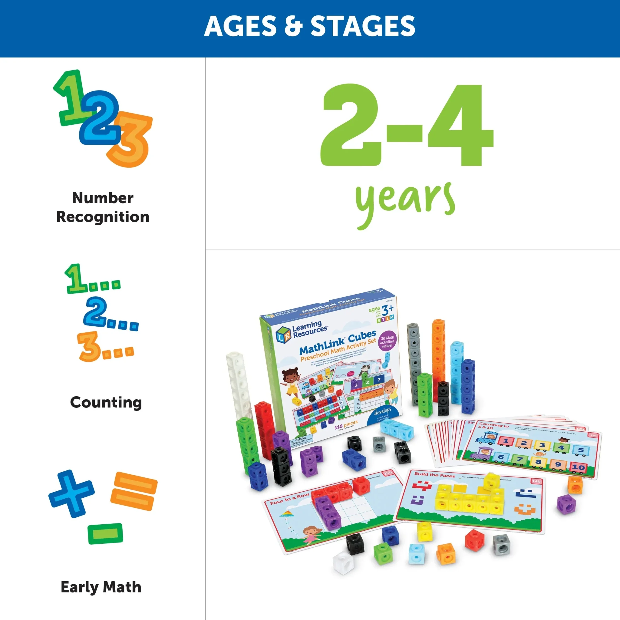 Learning Resources Mathlink® Cubes Preschool Math Activity Set - Image 4