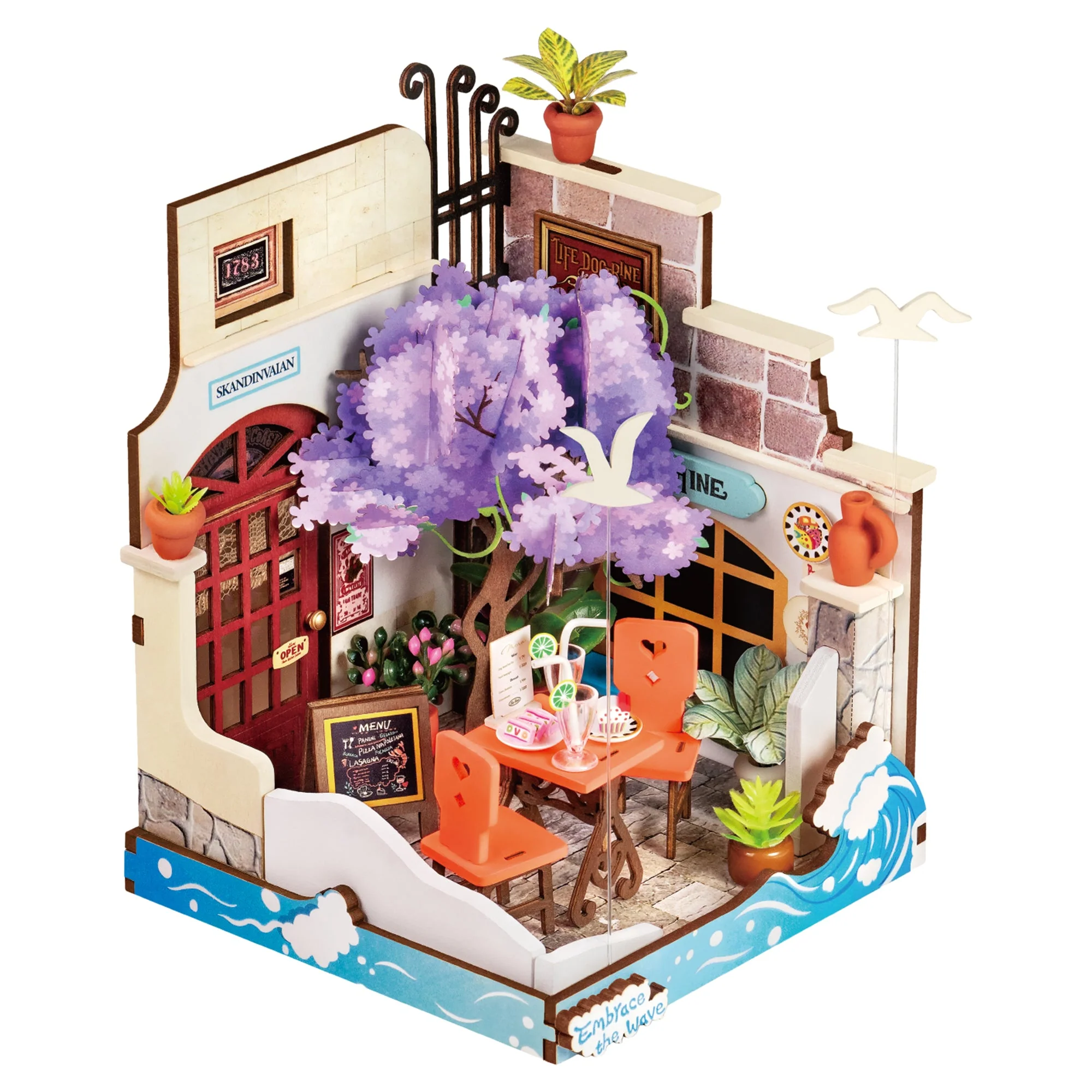 Rolife Sea Holiday Restaurant DIY Miniature House Model Kit